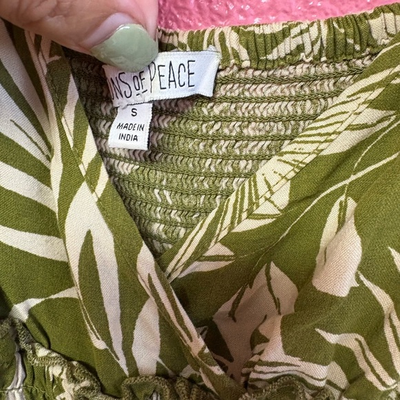 Patrons of Peace Green and White Tropical Jumpsuit - Picture 6 of 8